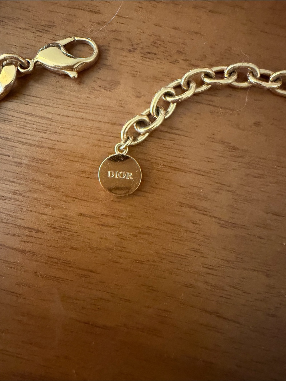 Dior Gold Curb Chain Necklace with CD Logo - Picture 3 of 4